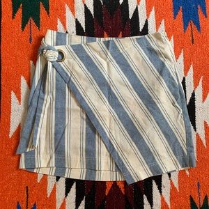 Free People Faux Wrap Linen Skirt